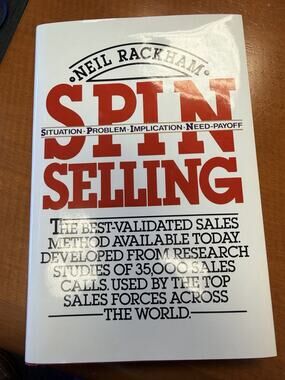 SPIN Selling Neil Rackham Hardcover 1988 McGraw-Hill Business Sales Strategy
